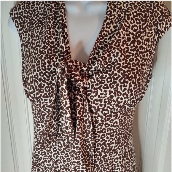 Talbots Womens Dress Size 4 MobWife Animal Print tie front SEXY - Picture 1 of 6